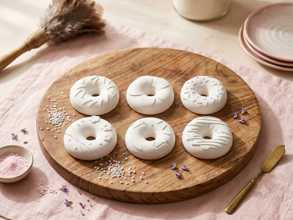 Kreativ Set / Mal-Set Donut ... Geschenkidee für DIY-Fans Bemalbare Gipsfiguren Donut – DIY Kreativset zum Selbstgestalten & Bemalen