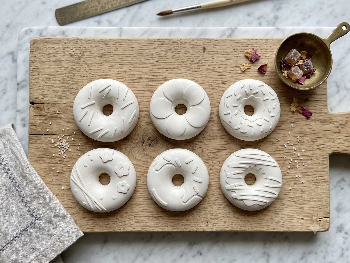 Kreativ Set / Mal-Set Donut ... Geschenkidee für DIY-Fans Bemalbare Gipsfiguren Donut – DIY Kreativset zum Selbstgestalten & Bemalen