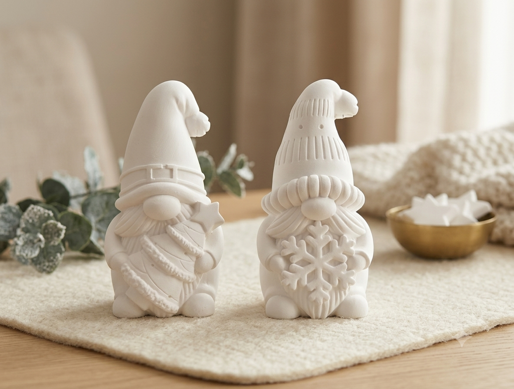Weihnachts-Wichtel Set zum Bemalen – Kreatives Gips-Bastelset für Kinder & Erwachsene | Weihnachtsdekoration selbst gestalten🎨🖌
